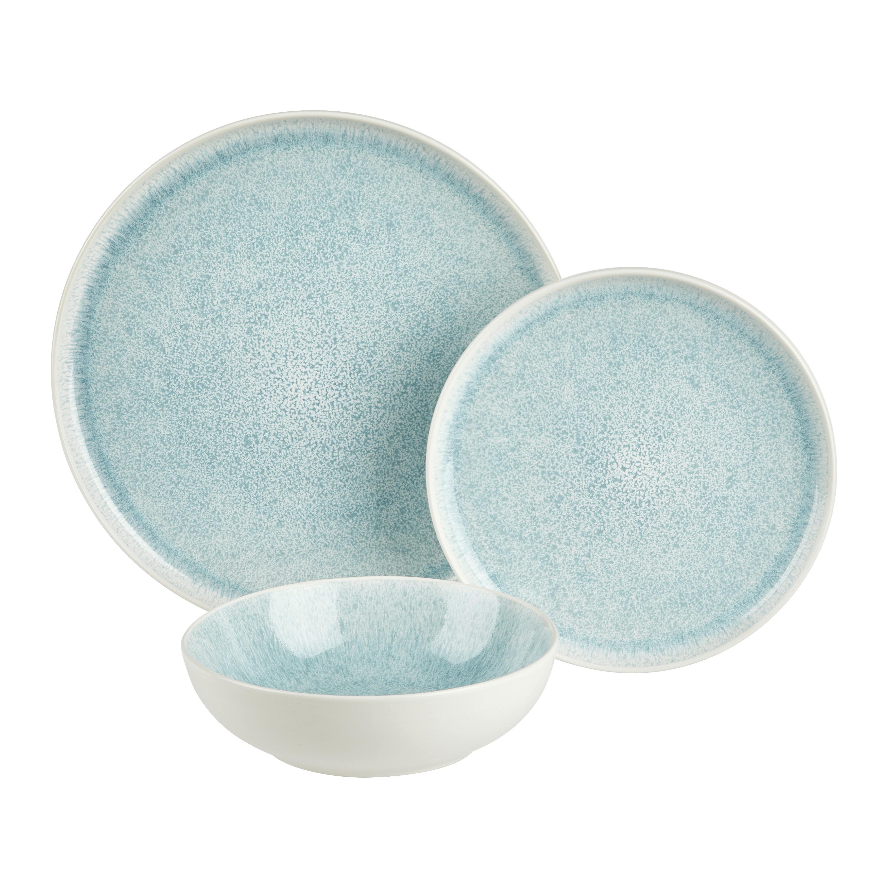 Tafelservice Lividus Blau/Weiß, 12-teilig - Blau/Weiß, MODERN, Keramik - Mömax