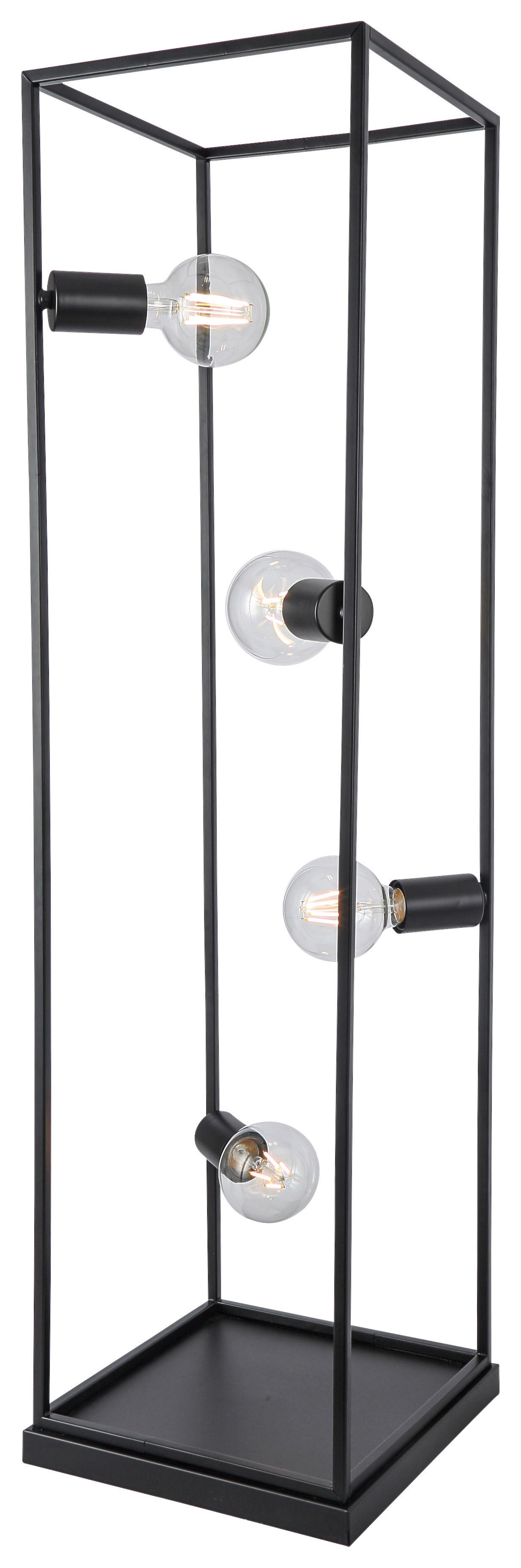 Stehleuchte Qaudri max. 40 Watt - Schwarz, KONVENTIONELL, Metall (27/26/130cm) - Modern Living