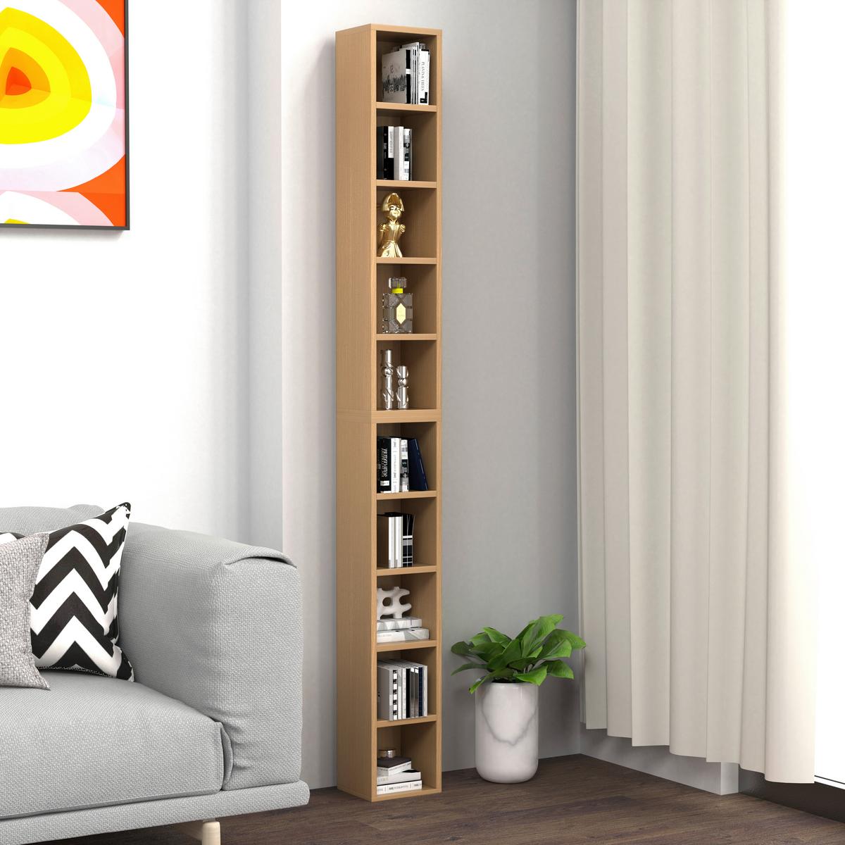 Regal Megosa S, Barva Bukve - barve bukve, Design, leseni material (40/94/17cm) - MID.YOU