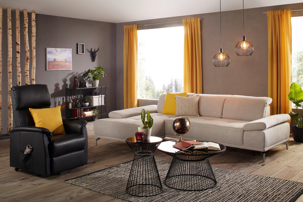 Măsuță auxiliară Raven - negru, Modern, sticlă/metal (40/55cm) - Modern Living