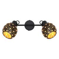 Strahler Jodie in Schwarz max. 40 Watt - Klar/Goldfarben, Basics, Glas/Metall (35/12/26cm) - Globo