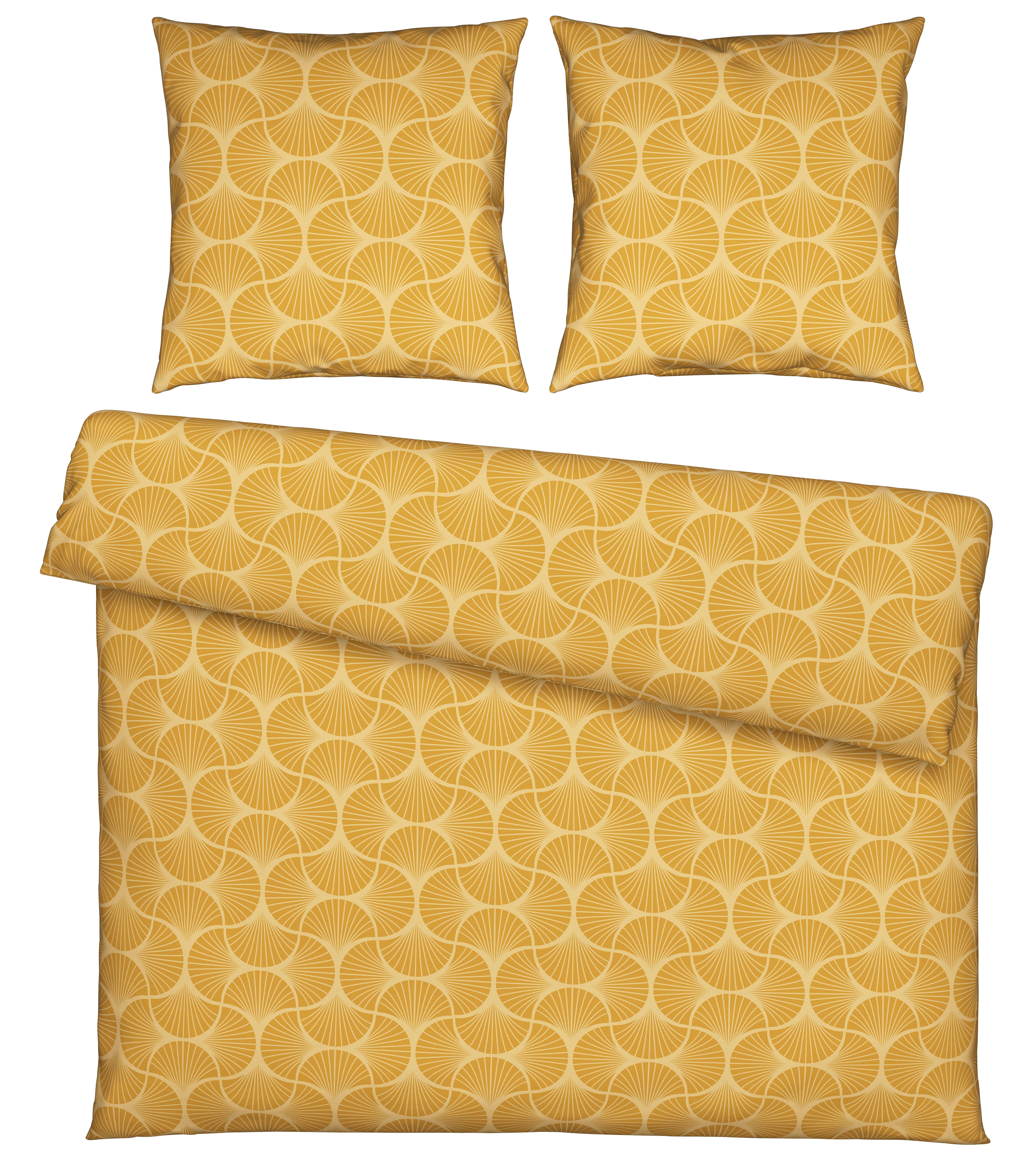 Bettwäsche Finn XL Gelb ca. 200x200cm - Gelb, MODERN, Textil (200/200cm) - Modern Living