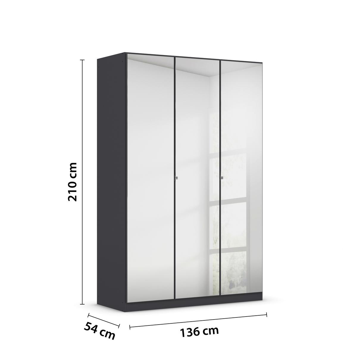 DULAP REFLECT - argintiu/gri, Modern, material pe bază de lemn (136/210/54cm)