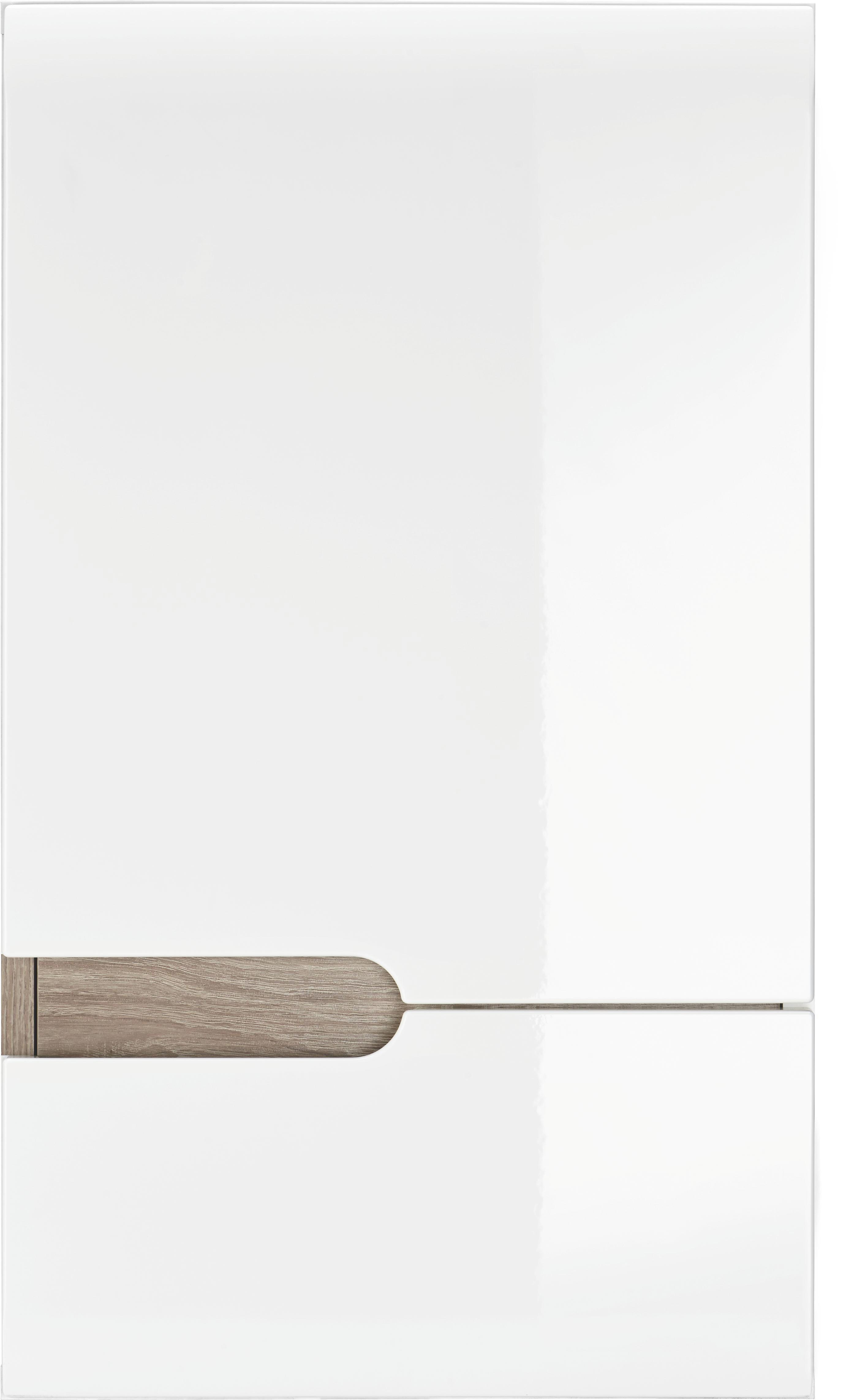 Oberschrank Weiß Hochglanz/Eichefarben - MODERN (40/69/22cm) - Mömax modern living