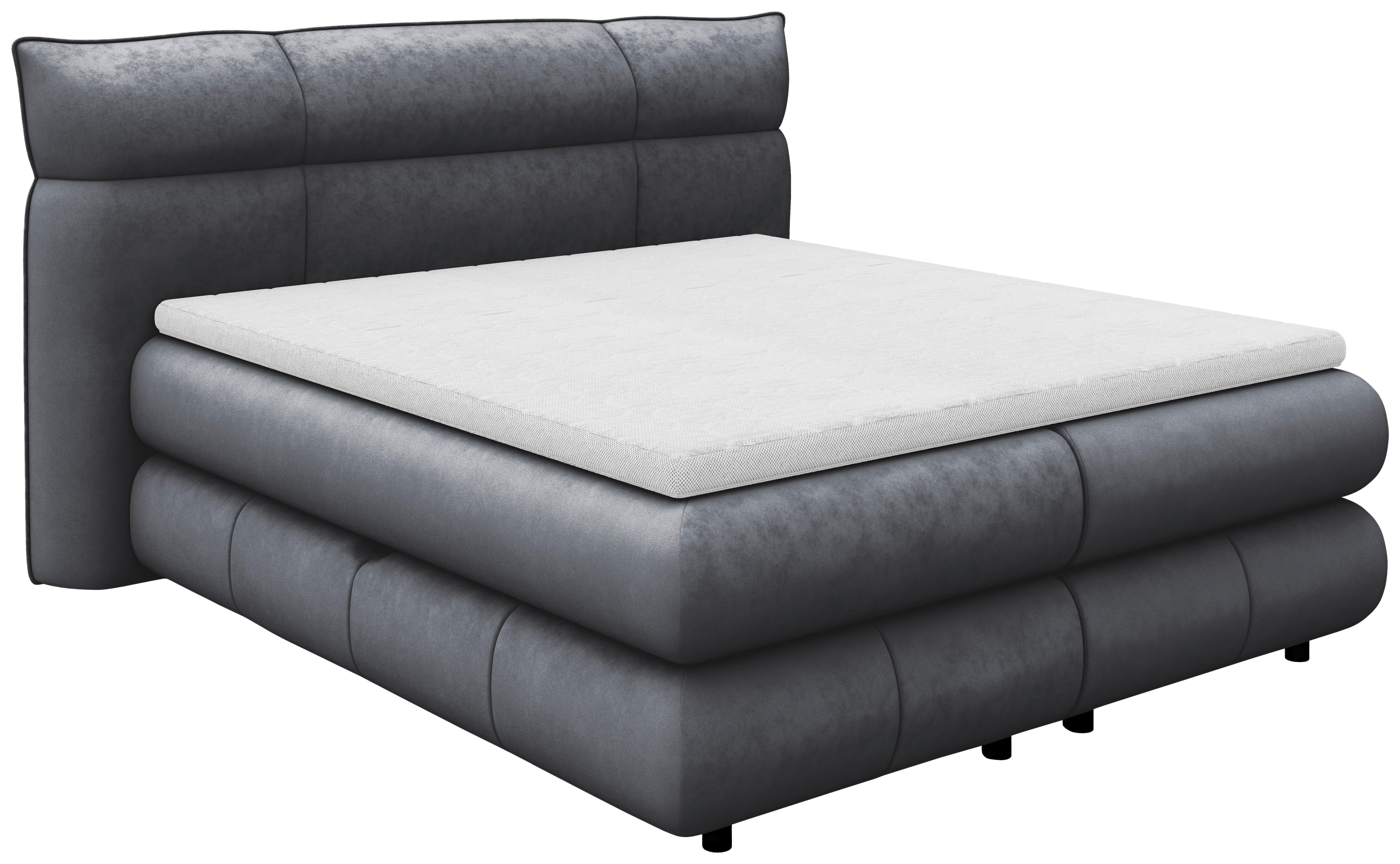 Boxspring Krevet Caramelo - crna/antracit, Trend, tekstil/plastika (140/200cm) - Premium Living