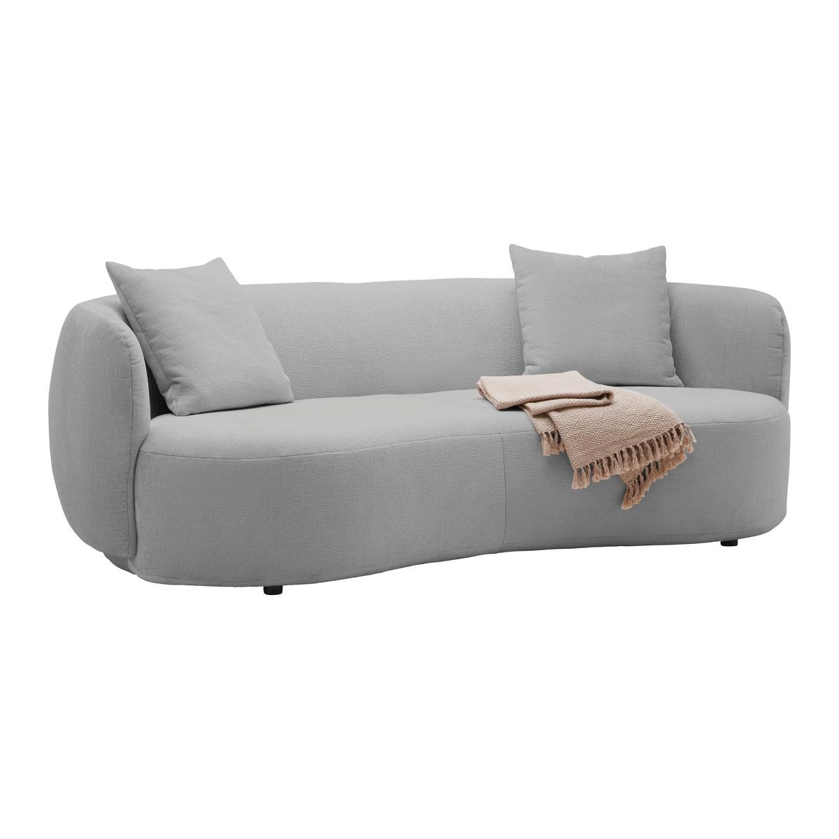 Bigofa Leonas Hellgrau - Hellgrau/Schwarz, MODERN, Kunststoff/Textil (235/72/110cm) - Premium Living