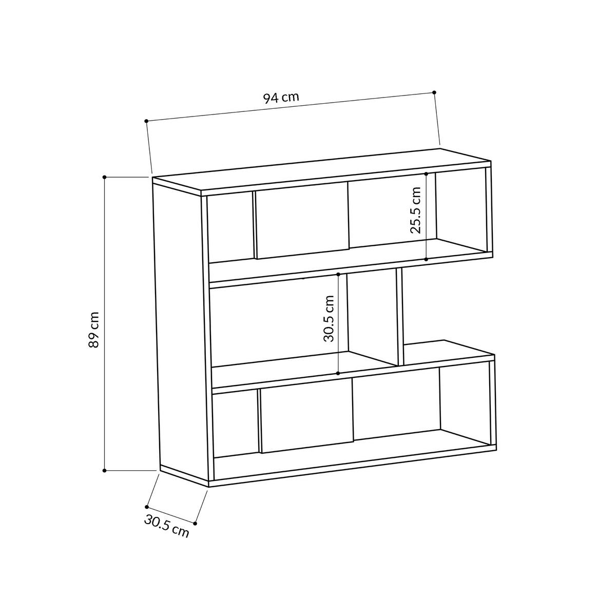 Bücherregal Molly ca. 94x89x30 cm Weiß - Weiß, Design, Holzwerkstoff (94/89/30cm) - Livetastic