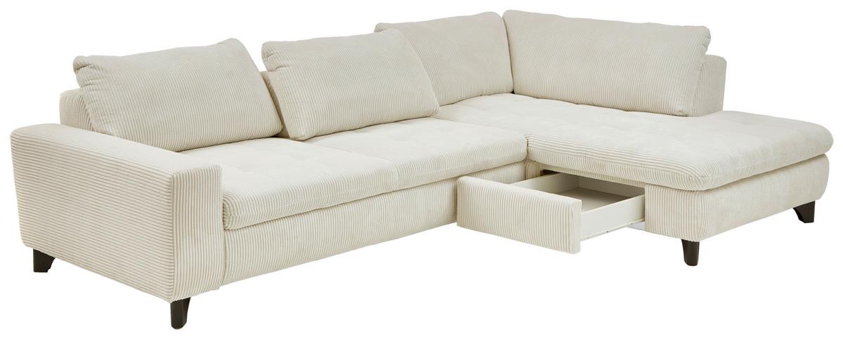 ECKSOFA LANDO - Schwarz/Grau, Modern, Textil/Metall (289/197cm) - Premium Living