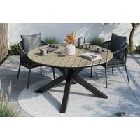 STÓŁ OGRODOWY PICONE - kolor naturalny/ciemnoszary, Modern, tworzywo sztuczne/metal (150/75/150cm) - Ambia Garden