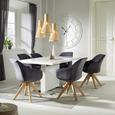 Armlehnstuhl Grau - Eichefarben/Grau, Holz/Textil (60/83/65cm) - PREMIUM LIVING