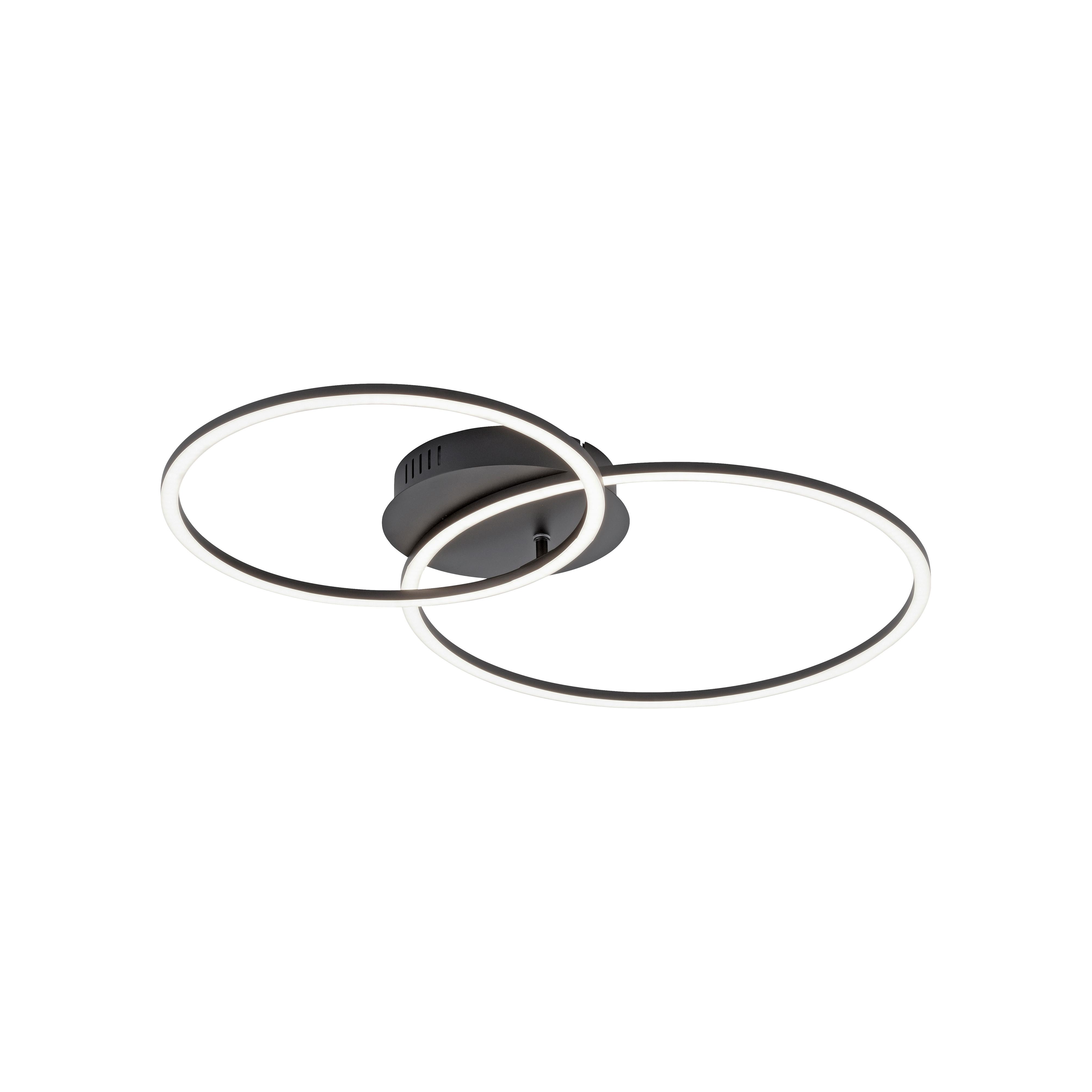LED-Deckenleuchte Ivanka max. 31 Watt - Schwarz, Design, Kunststoff/Metall (70/44/6,8cm)