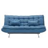 Bettsofa in Dunkelblau mit Kissen - Silberfarben/Dunkelblau, Holz/Textil (196/92/98cm) - Mömax