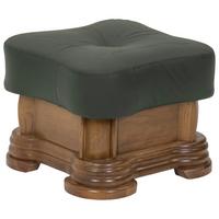 Hocker Arkansas Dunkelgrün Echtleder - Dunkelgrün, KONVENTIONELL, Leder/Holz (50/40/50cm) - Max Winzer
