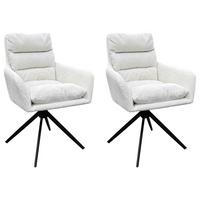 Armlehnstuhl-Set Pura 2er-Set Weiß - Schwarz/Weiß, Design, Textil/Metall (58/88/64cm) - MID.YOU