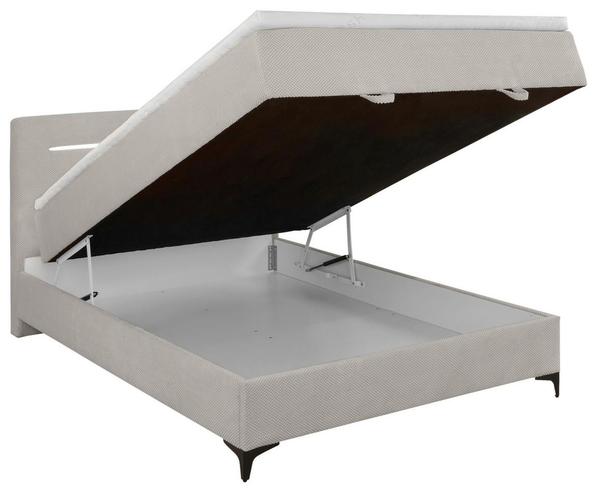 Boxbett Jerry Beige ca. 120x200cm - Beige/Schwarz, KONVENTIONELL, Textil (120/200cm) - Mömax
