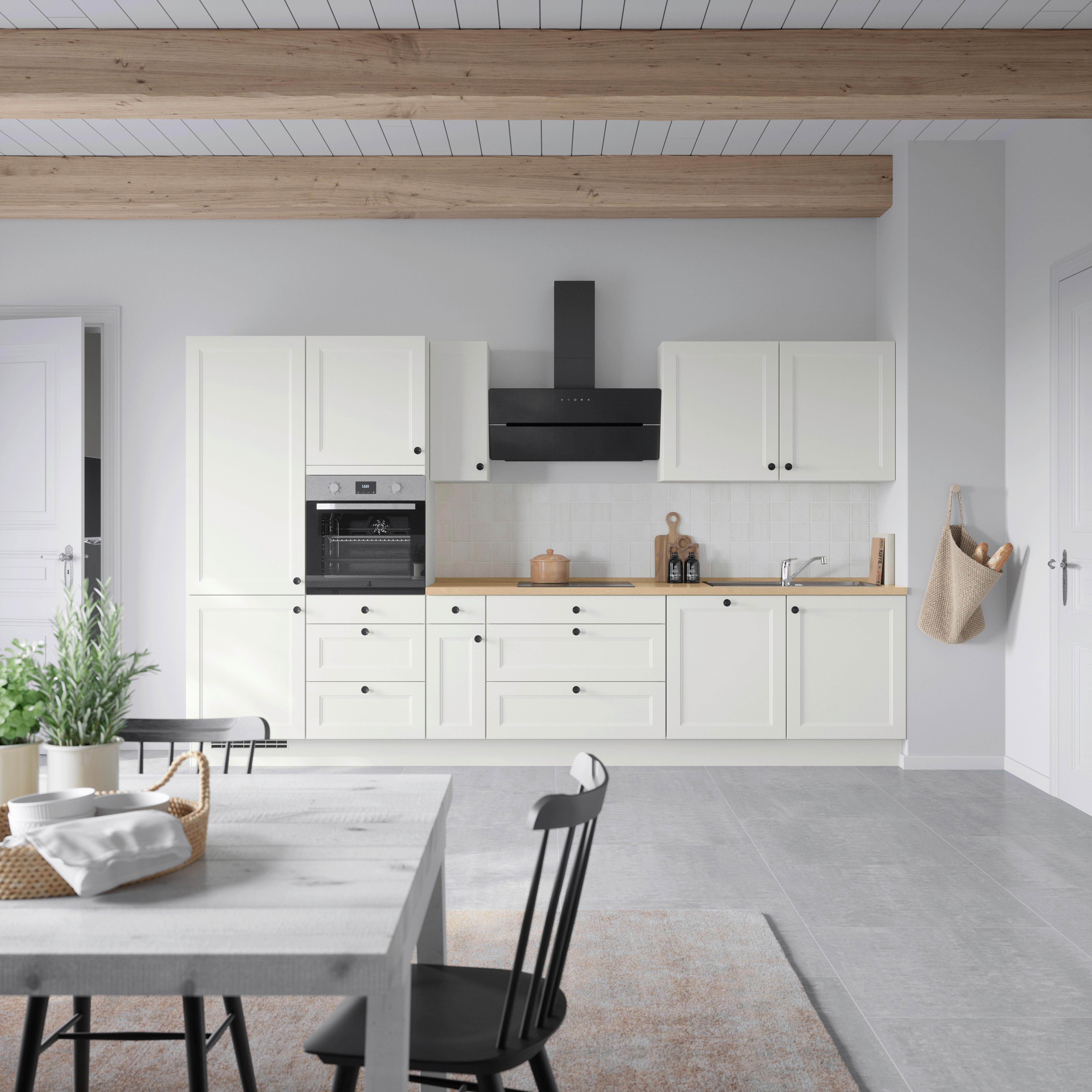 Küchenblock Cascada High m. Geräten Weiß - Eichefarben/Schwarz, MODERN, Holzwerkstoff/Metall (360cm) - Nobilia