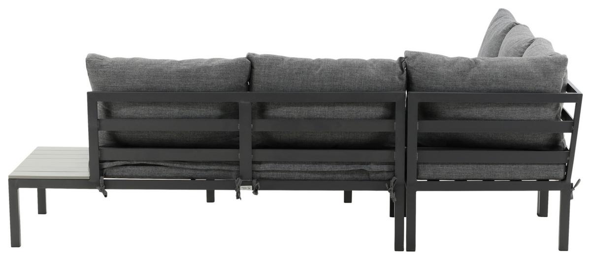Loungegarnitur Odense ca. 133x167 cm Schwarz - Schwarz, KONVENTIONELL, Metall (133/167cm) - Gardenson