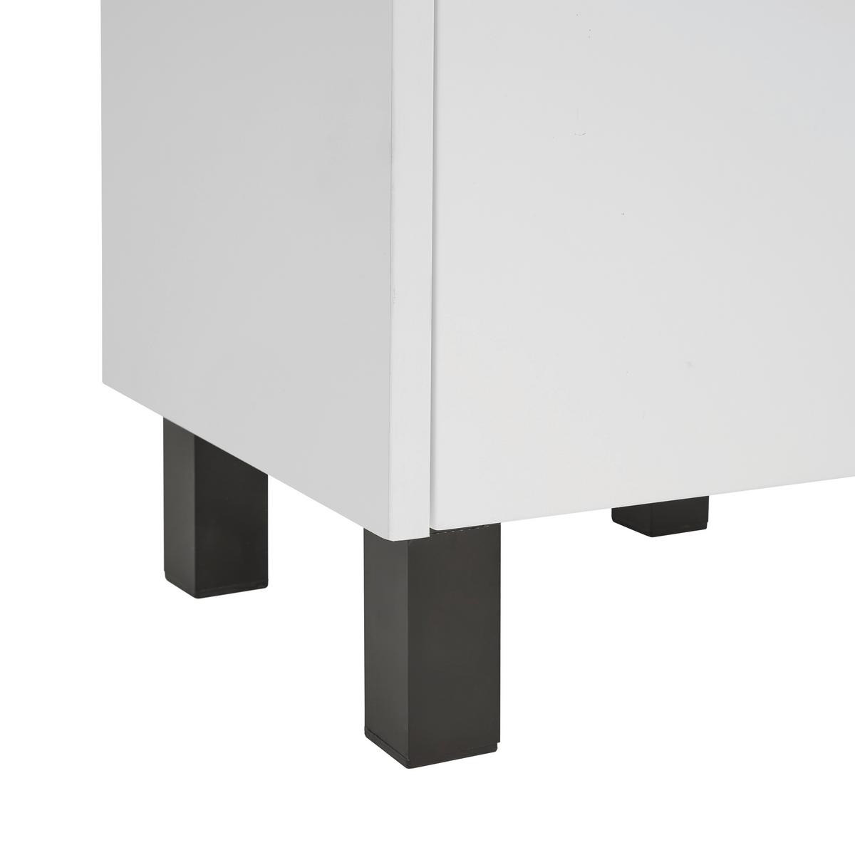Hochschrank Aida Weiß - Schwarz/Weiß, MODERN, Glas/Holzwerkstoff (35/190/33cm) - Mömax