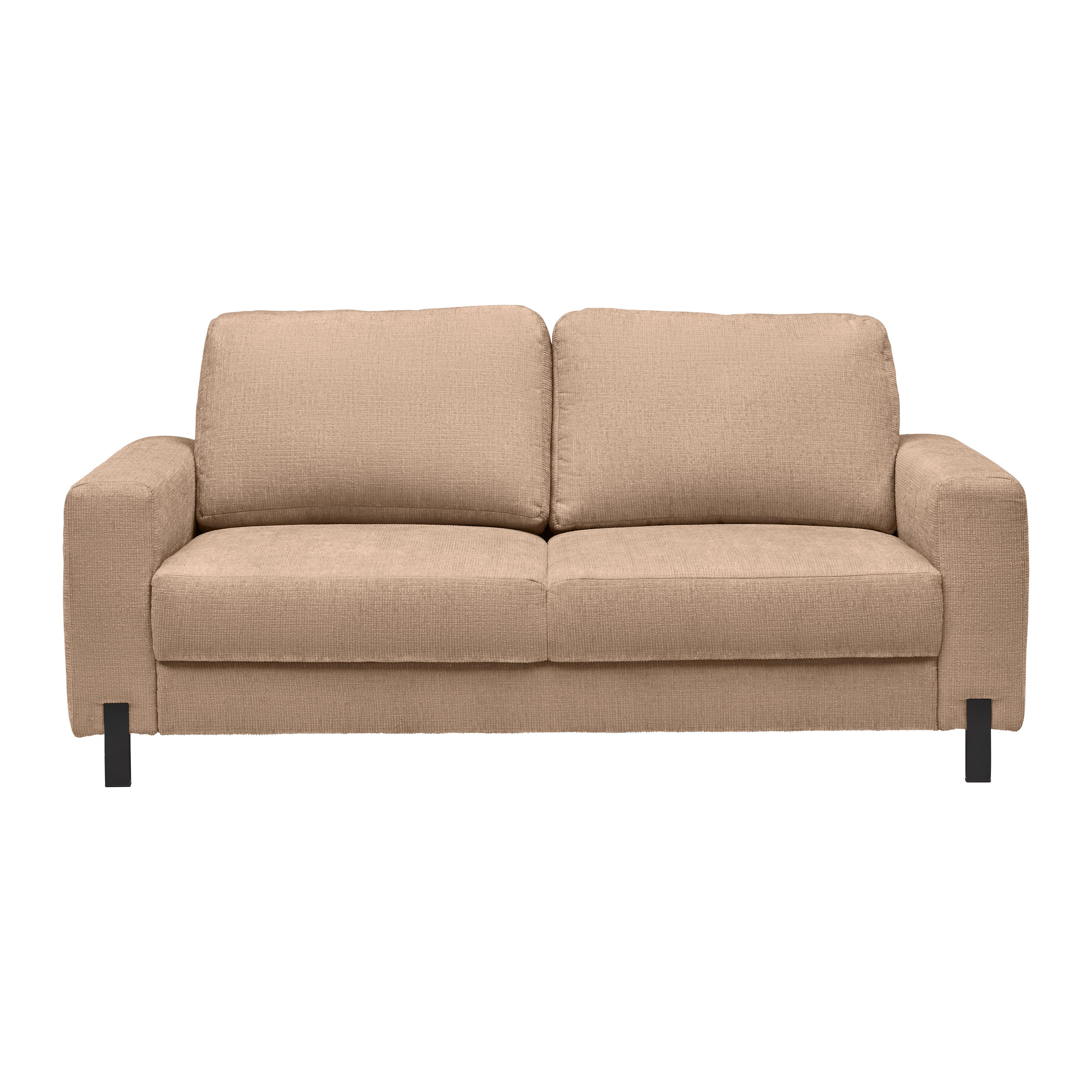 2-Sitzer-Sofa Piega Sandfarben - Sandfarben/Schwarz, MODERN, Textil/Metall (189/66-87/96cm) - Mömax