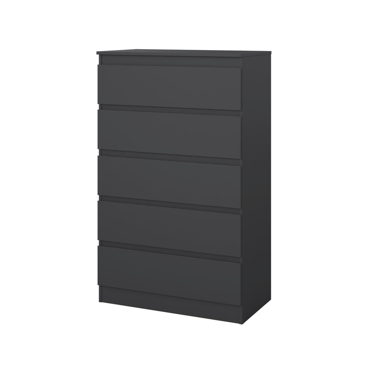 Kommode Mara 5 Anthrazit - Anthrazit, KONVENTIONELL, Holz/Holzwerkstoff (77/125/42cm) - Mömax