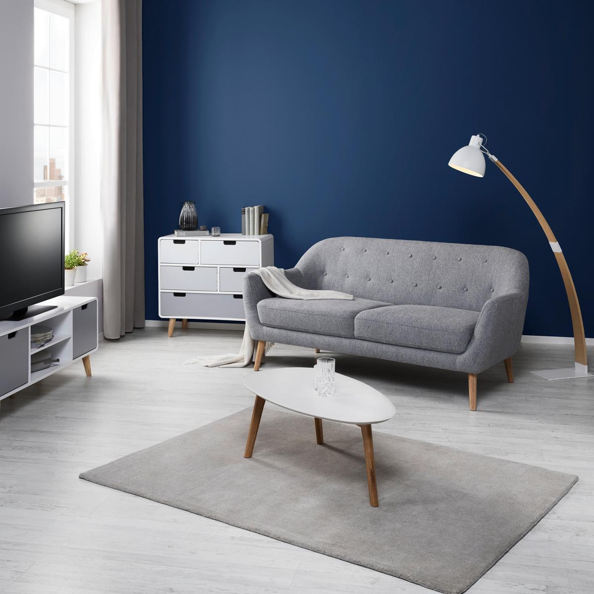 Sofa Anela ca. 168x79x84 cm Grau Webstoff - Naturfarben/Grau, MODERN, Holz/Textil (168/79/84cm) - Bessagi Home