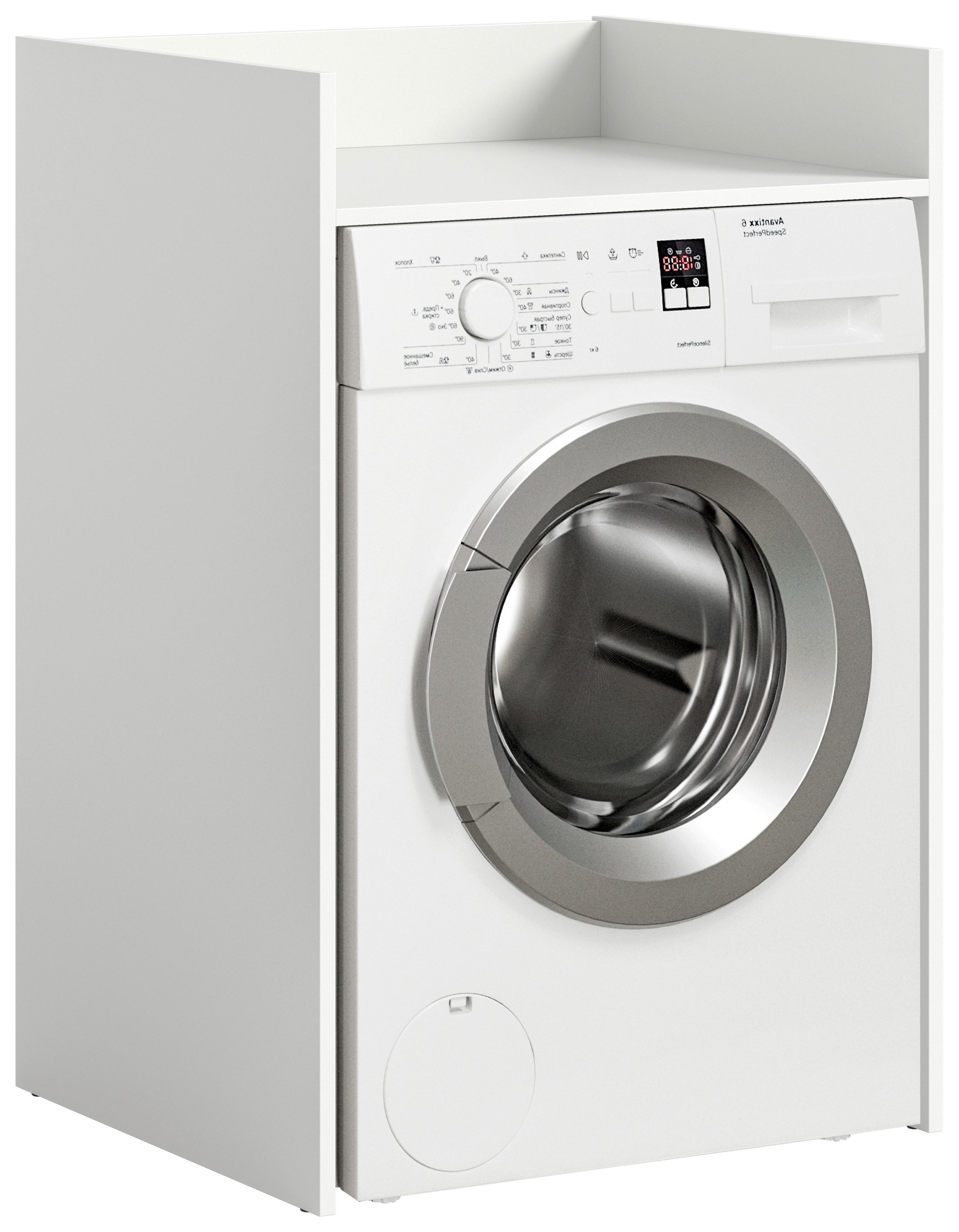 Waschmaschinenschrank Free Weiß ca.60x101x60cm - Weiß, MODERN, Holzwerkstoff (60/101/60cm) - MID.YOU