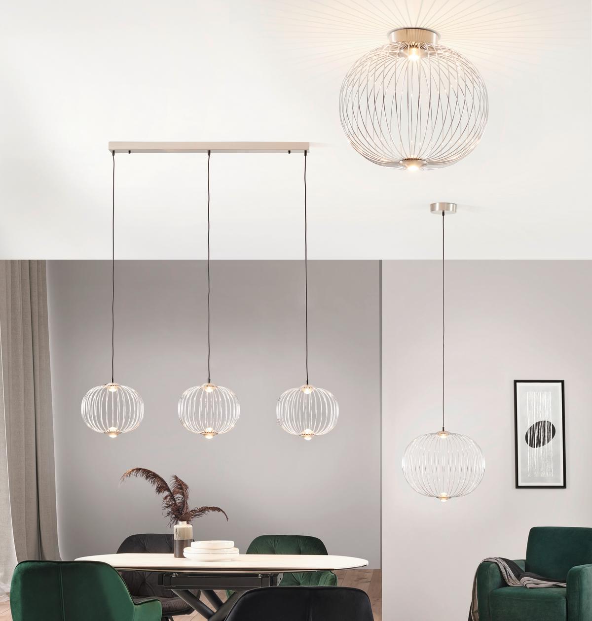 LED-DECKENLEUCHTE 15652D1N - Nickelfarben, Design, Metall (50/45cm)
