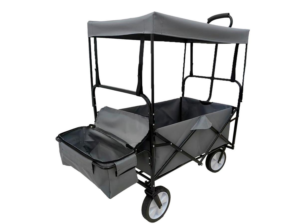 Bollerwagen Peter Schwarz/Grau 7-teilig - Schwarz/Grau, KONVENTIONELL, Kunststoff/Textil (117/55/120cm) - Mömax
