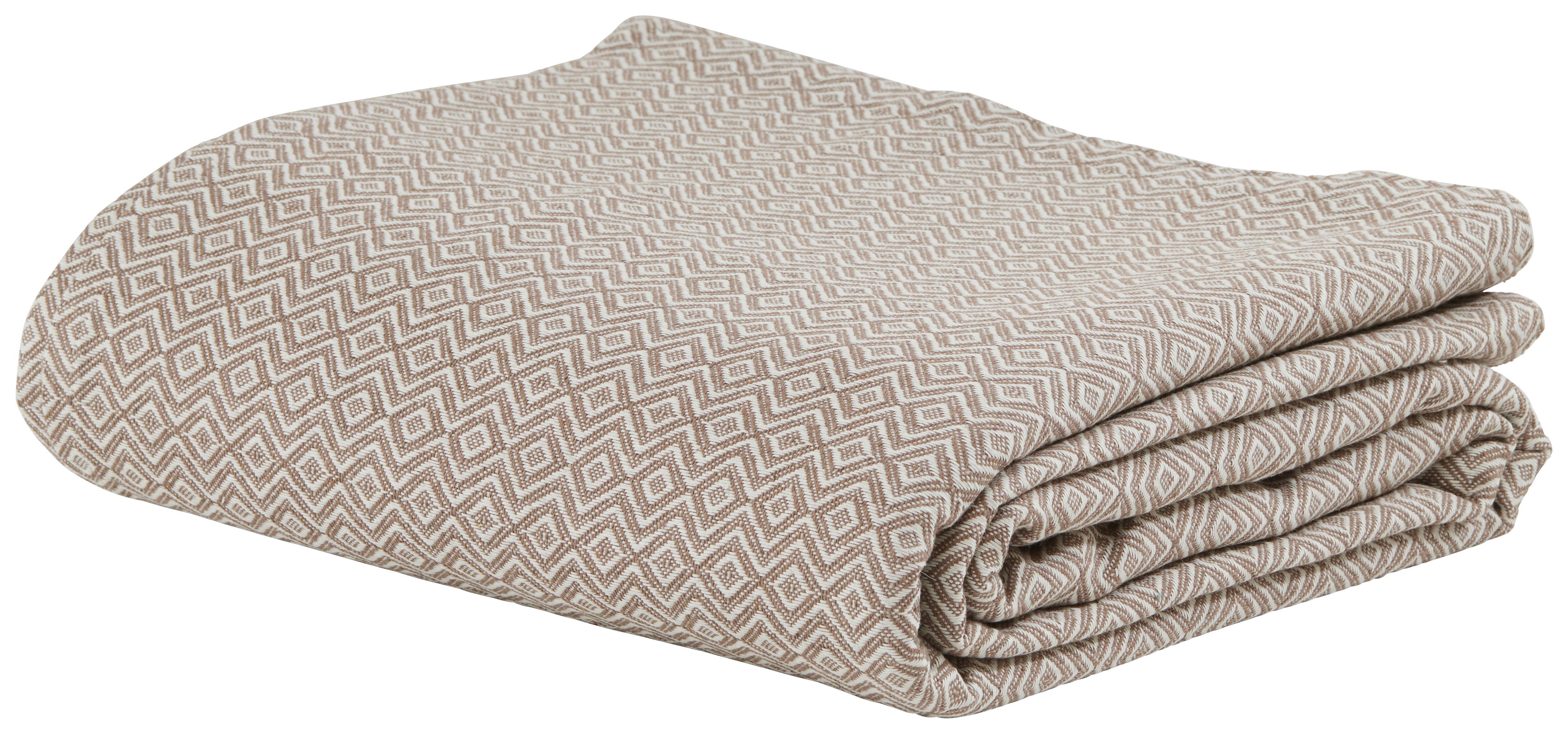 Ágytakaró Dobby Raute - iszap/fehér, Natur, textil (240/210cm) - Premium Living