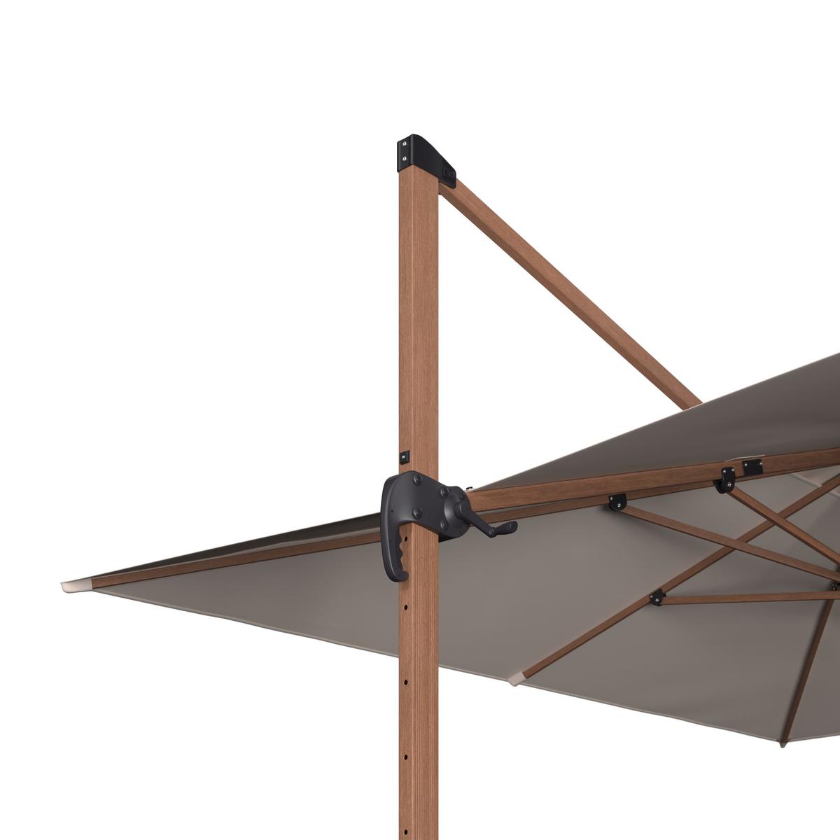 Ampelschirm Kairo Braun/Beige ca. 300x275x400cm - Beige/Braun, Basics, Textil/Metall (300/275/400cm)