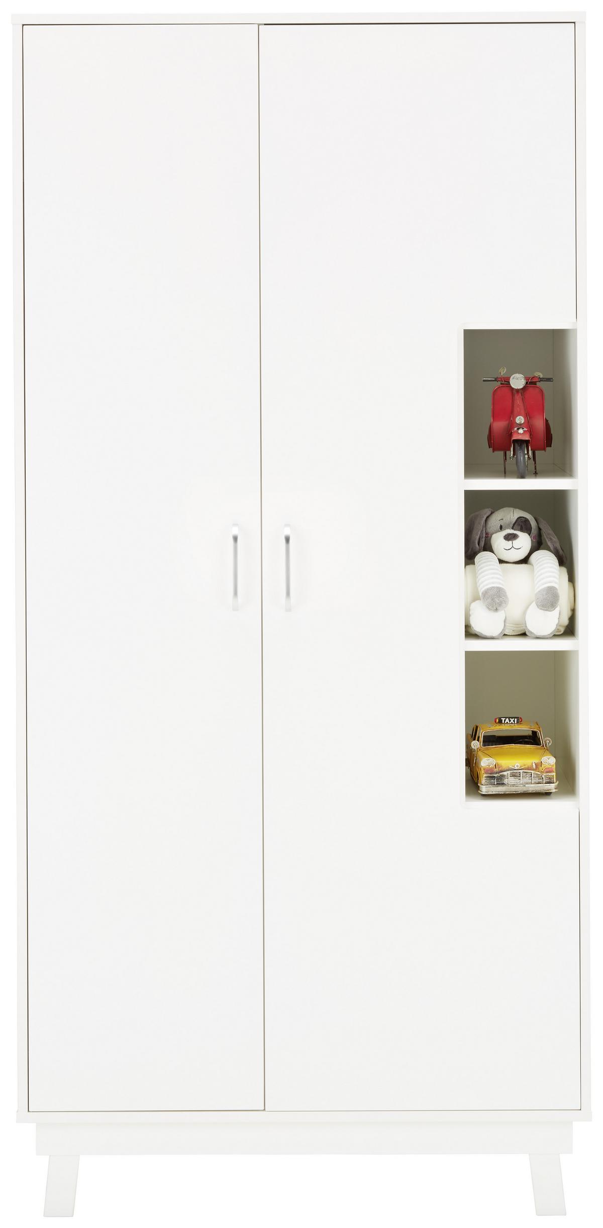 Kleiderschrank in Weiß - Weiß, MODERN, Holz (93/195/55cm) - Premium Living