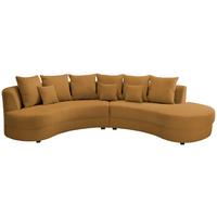 Wohnlandschaft Limoncello goldfarben Cord - Goldfarben/Schwarz, Design, Kunststoff/Textil (300/160cm) - Livetastic