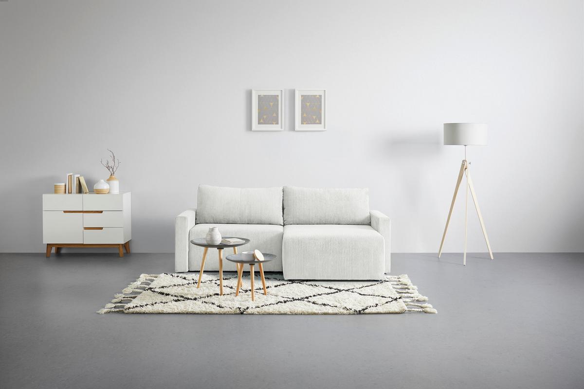 Ecksofa Dios Weiß - Schwarz/Weiß, MODERN, Holz/Kunststoff (228/91/146cm) - Based