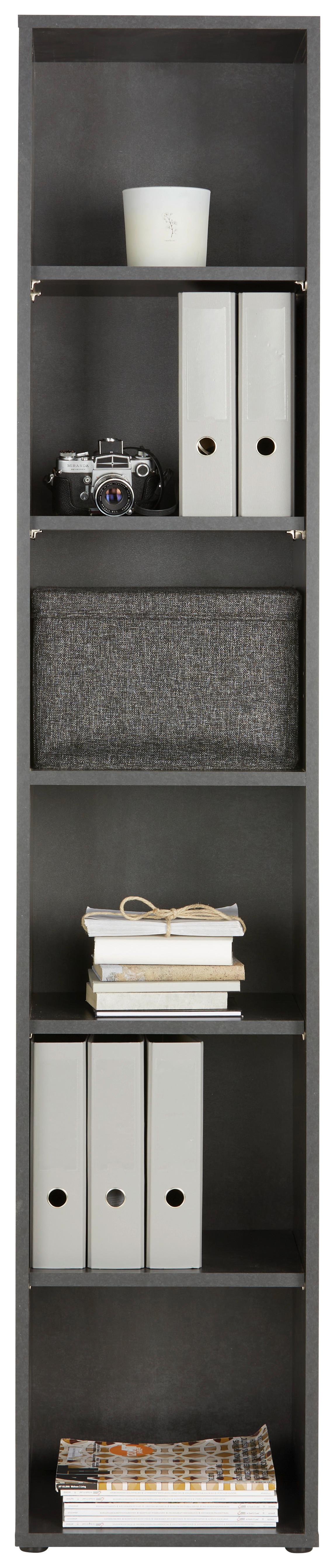 Regal in Schwarz - Schwarz, MODERN, Holzwerkstoff/Kunststoff (41/215/36cm) - Mömax