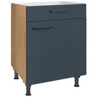 Kochfeldumbauschrank Easytouch Blau - Blau/Eichefarben, MODERN, Holzwerkstoff/Metall (60/87/56cm) - Nobilia