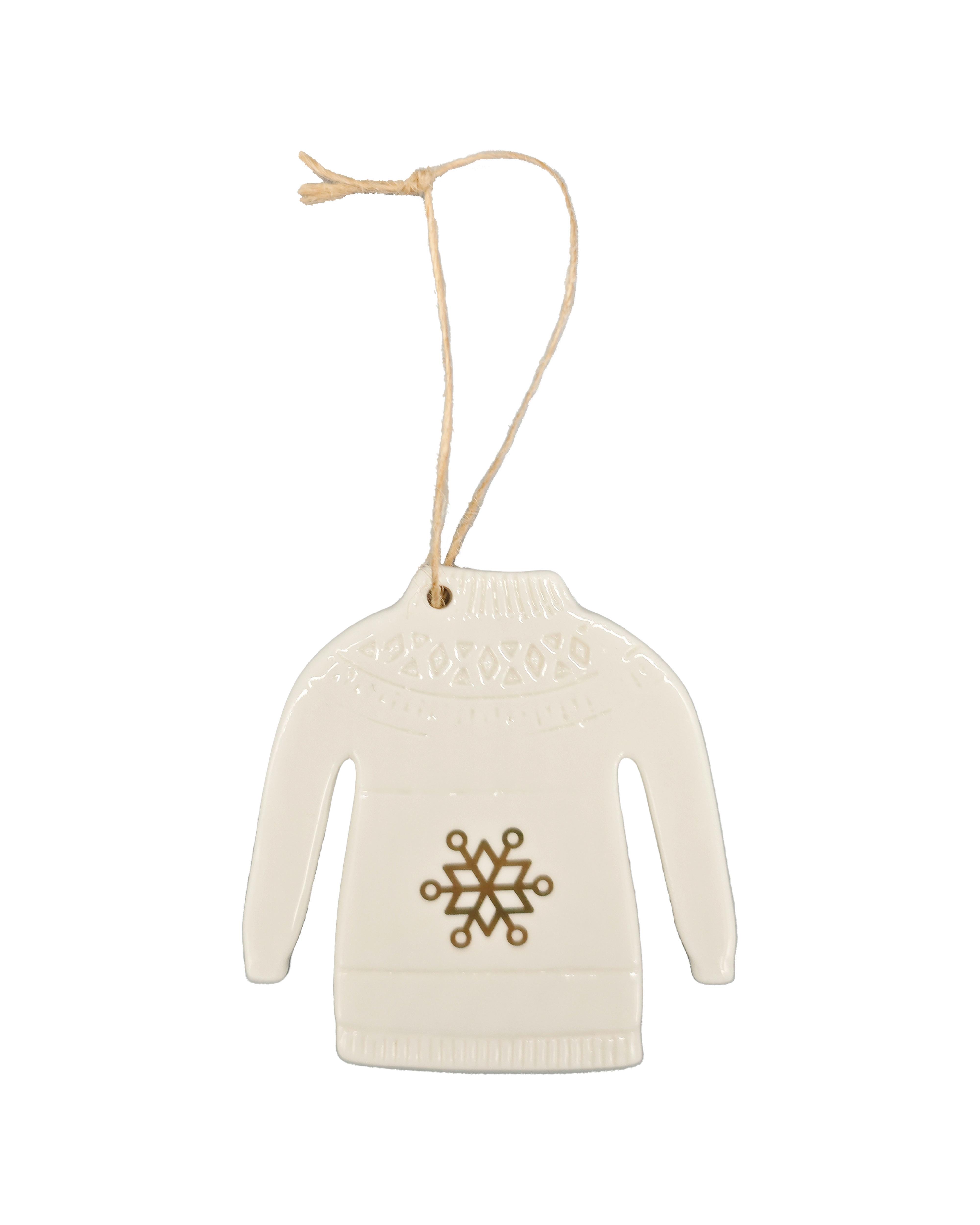 Dekohänger Kessie Weiß/Goldfarben - Goldfarben/Weiß, KONVENTIONELL, Keramik/Textil (7,5/7,5/0,5cm) - Mömax
