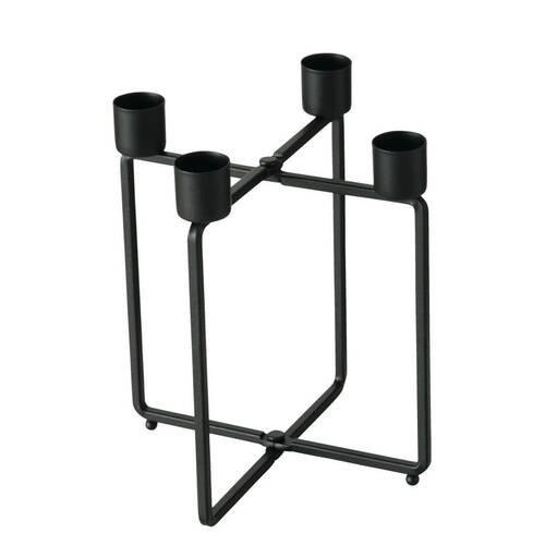 Hengergyertyatartó Karos - fekete, Basics, fém (15/17/15cm) - Modern Living