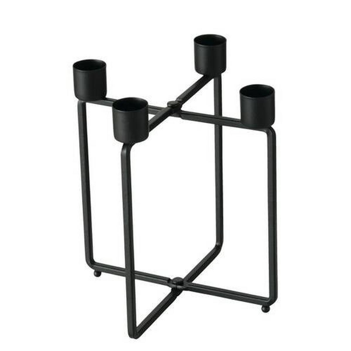 Hengergyertyatartó Karos - fekete, Basics, fém (15/17/15cm) - Modern Living