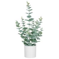 Kunstpflanze Eukalyptus I Grau/Grün - Weiß/Grau, LIFESTYLE, Kunststoff (52cm) - Mömax