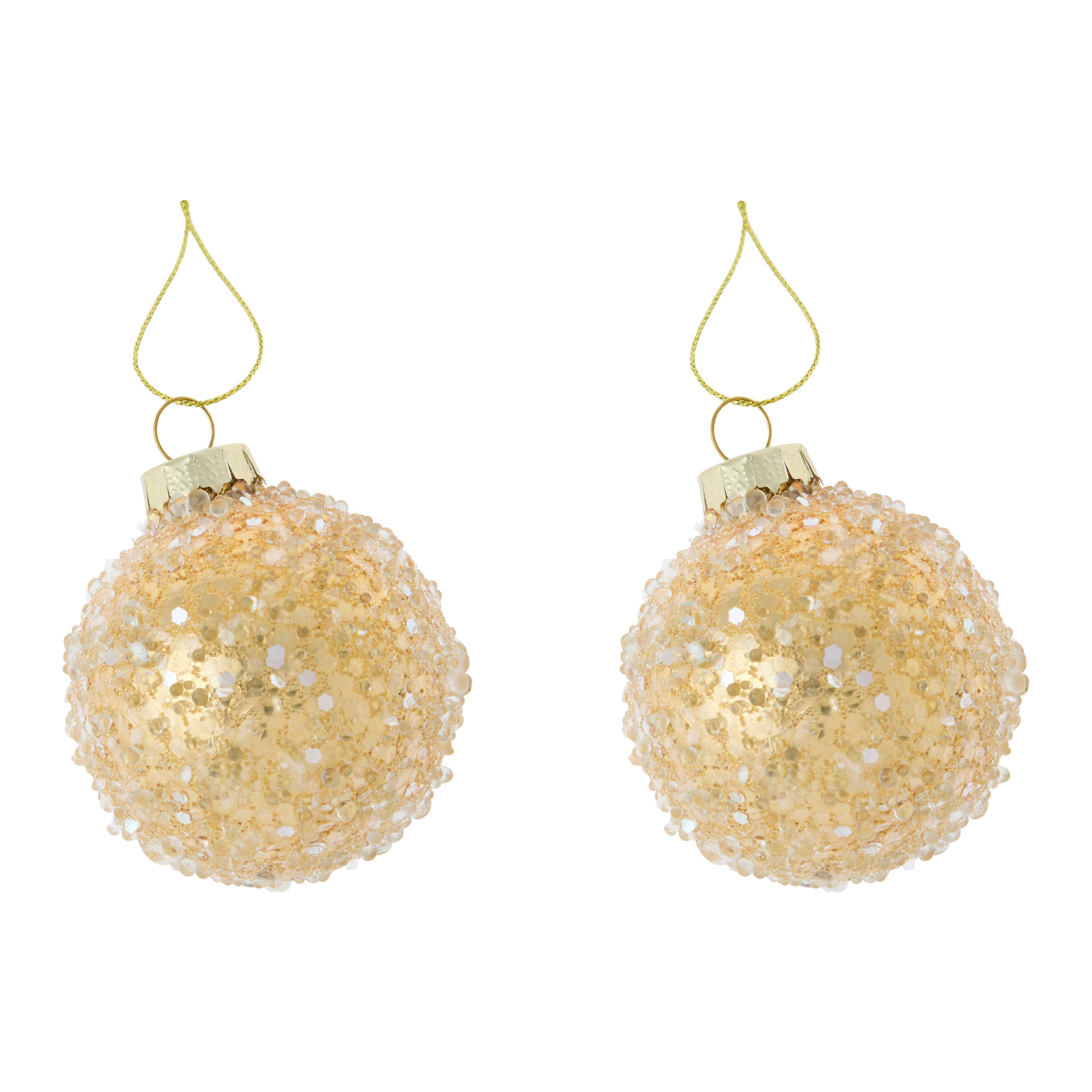 Christbaumanhänger Figures Hellbraun 2-teilig - Hellbraun, Glas/Textil (6cm) - Mömax