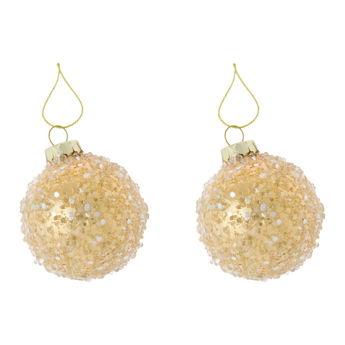 Christbaumanhänger Figures Hellbraun 2-teilig - Hellbraun, Glas/Textil (6cm) - Mömax