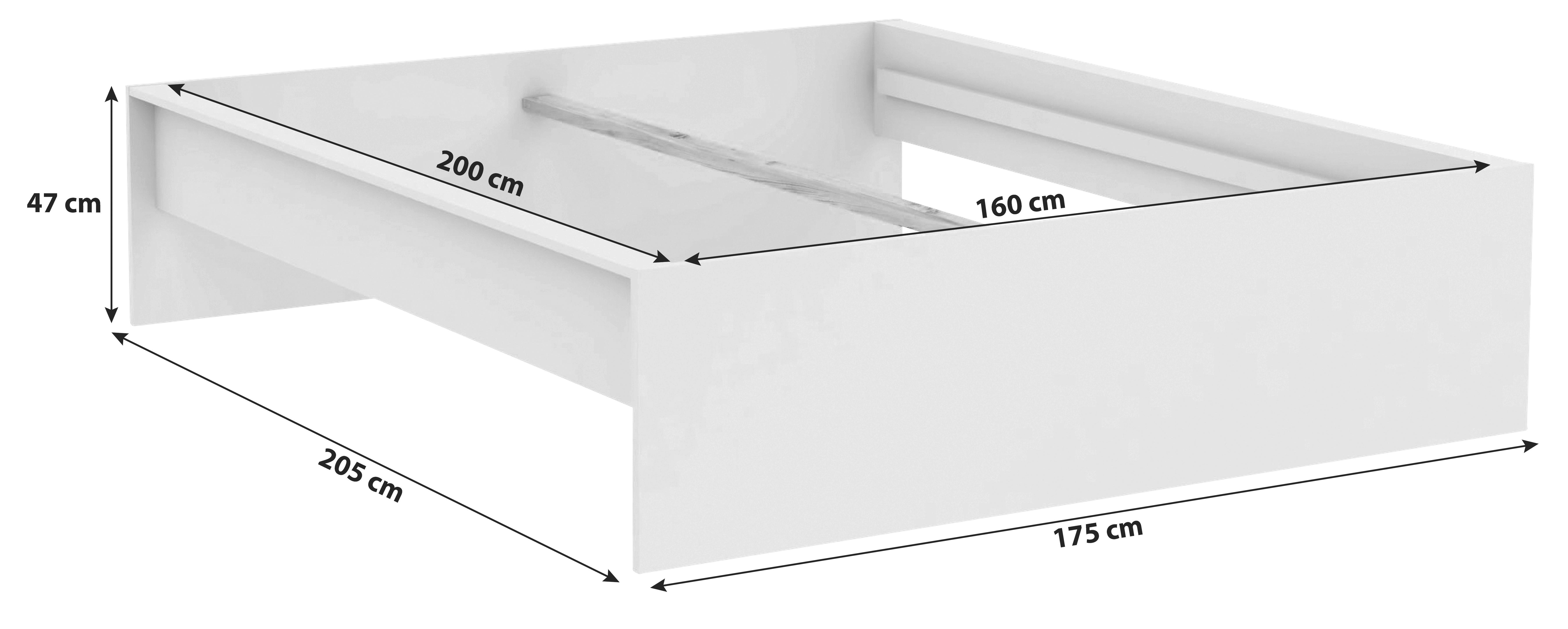 SÄNGRAM UNIT 160 -BASED- - vit, Klassisk, trämaterial (160/200cm) - Based