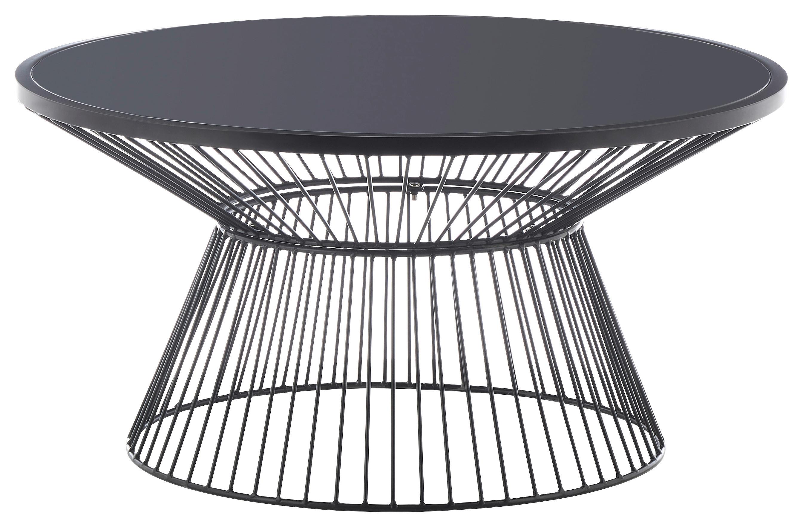 Măsuță de cafea RAVEN 2 - negru, Modern, sticlă/metal (84/42/84cm) - Modern Living