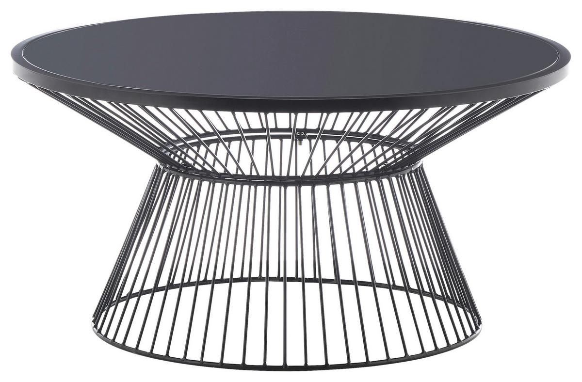 Măsuță de cafea RAVEN 2 - negru, Modern, sticlă/metal (84/42/84cm) - Modern Living