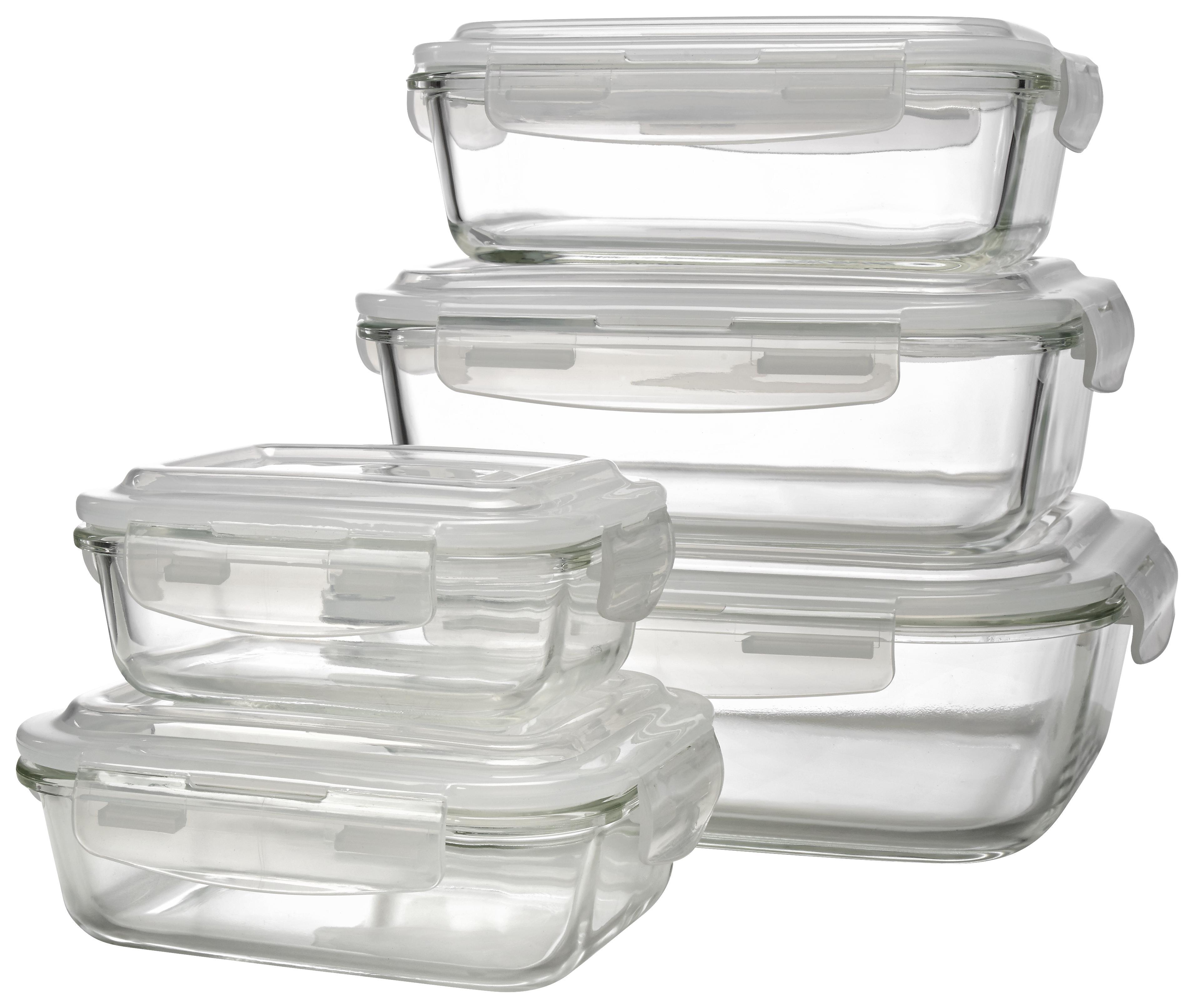 Vorratsdosenset Jenny, 5-teilig - Klar/Transparent, Glas/Kunststoff - Mömax modern living
