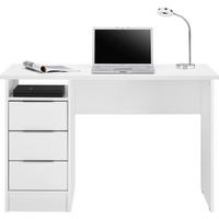 Schreibtisch in Weiss matt - Chromfarben, Konventionell, Holzwerkstoff/Metall (120/76/55cm) - Based