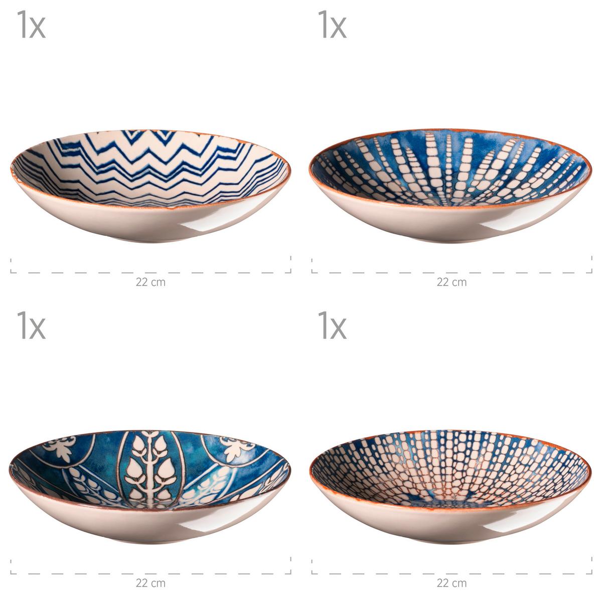 TAFELSERVICE 934017, BUNT, POSTSICHER - Blau/Weiss, Basics, Keramik (36,3/36,5/34,1cm) - Mäser