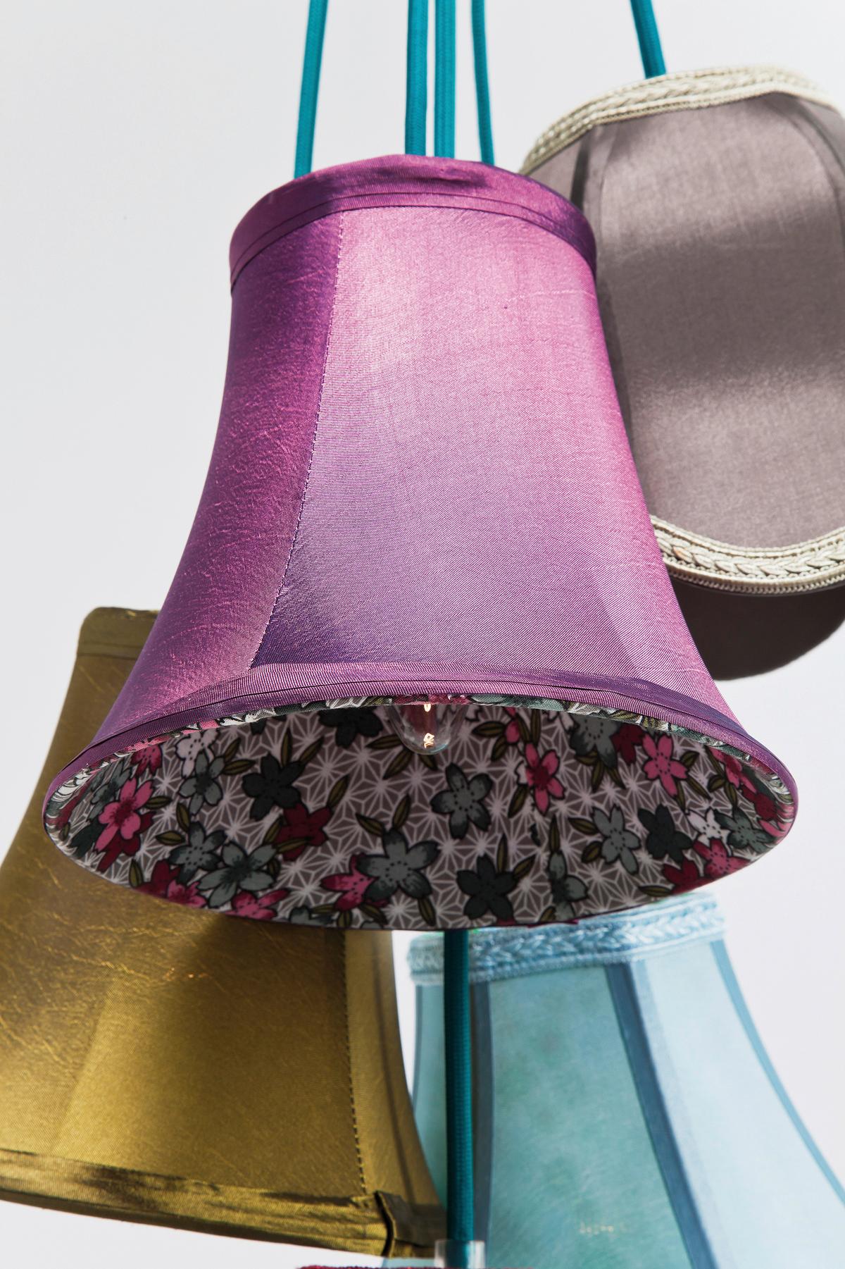 LAMPA WISZĄCA 30001 SALOON FLOWERS 5 - różnokolorowy, Lifestyle, metal/tkanina (45/92cm) - Kare-Design