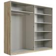 Dulap Cu Uși Rotative Complete - culoare lemn stejar/gri, Design, sticlă/compozit lemnos (228/213/60cm) - Ti`me Dulap Cu Uși Rotative Complete - culoare lemn stejar/gri, Design, sticlă/compozit lemnos (228/213/60cm) - Ti`me