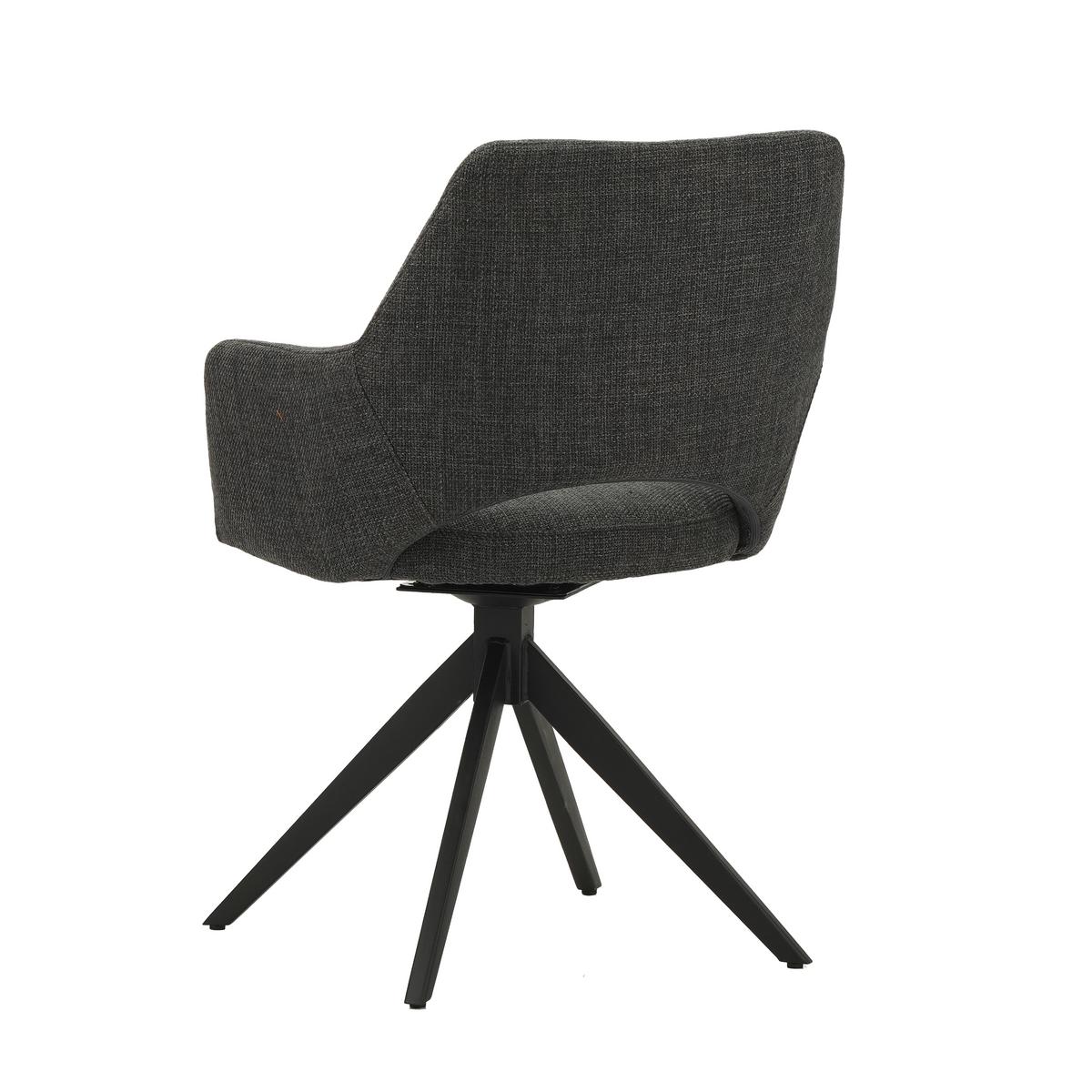 Stuhl Asher Anthrazit - Anthrazit/Schwarz, MODERN, Textil/Metall (54,5/85/61,5cm) - MID.YOU